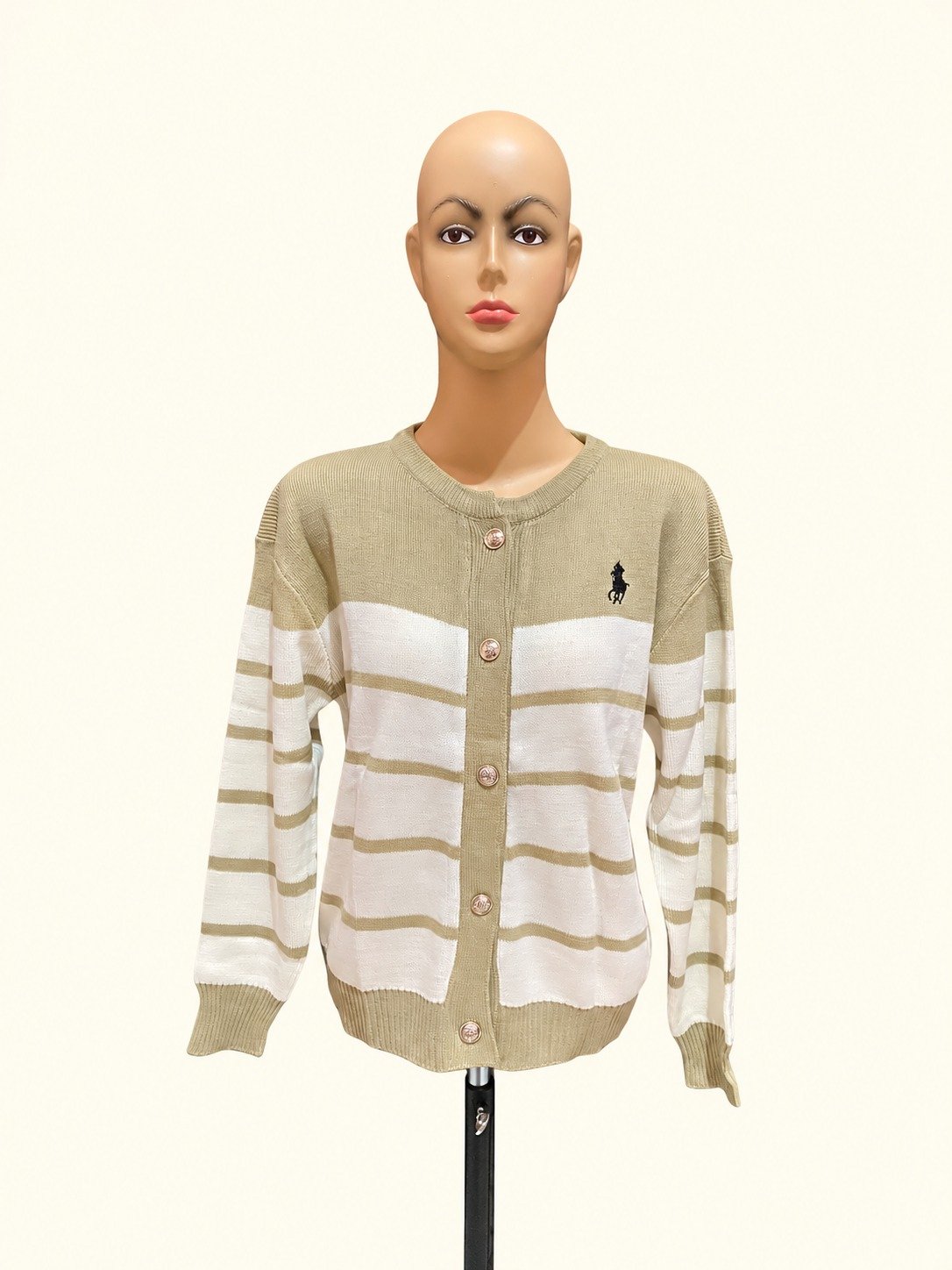 RAJUT GARIS-CREAM